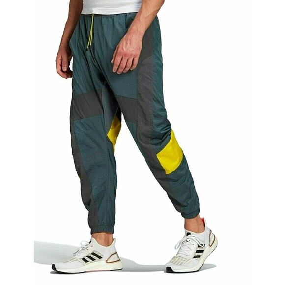 Adidas Street Shape Urban Logo Mens S Nylon Woven Grey Blue Track Pants GM6509 - Picture 2 of 15